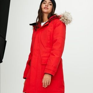 Aritzia Red down coat